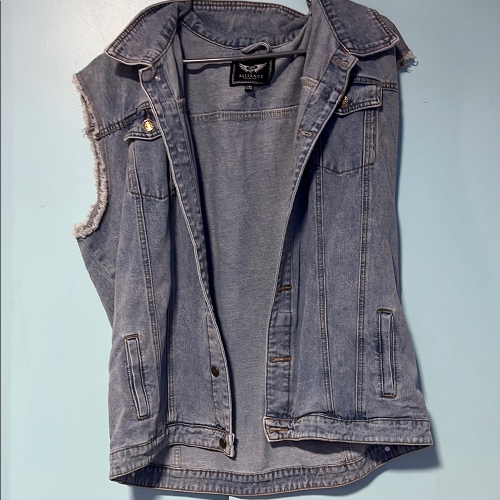Blue Denim Sleeveless Jacket